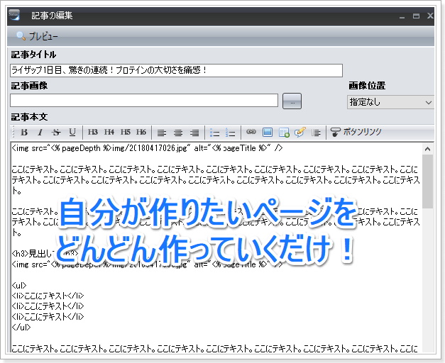 SIRIUS初心者モード,エントリーページの作成